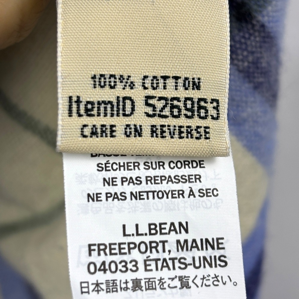 L L Bean 1912 Overshirt Women Heavy Plaid Long Sleeve Flannel‎ Shirt Sz 1X Blue - Picture 6 of 11